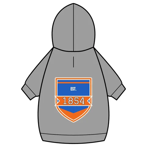 Lincoln (PA) 1854 Blue & Orange Pet Hoodie — back_dtf view