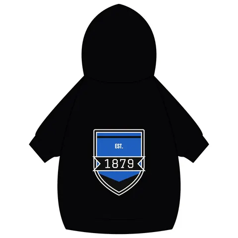 Livingstone 1879 Blue & Black Pet Hoodie — back_dtf view