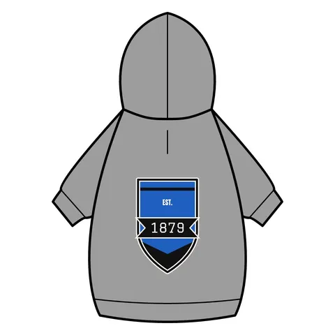 Livingstone 1879 Blue & Black Pet Hoodie — back_dtf view