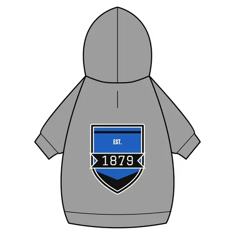 Livingstone 1879 Blue & Black Pet Hoodie — back_dtf view