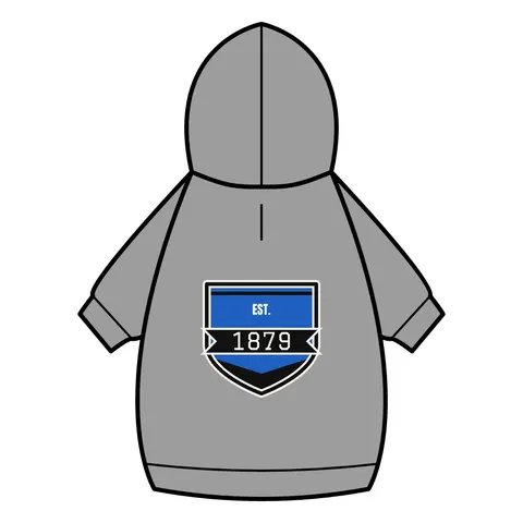 Livingstone 1879 Blue & Black Pet Hoodie — back_dtf view