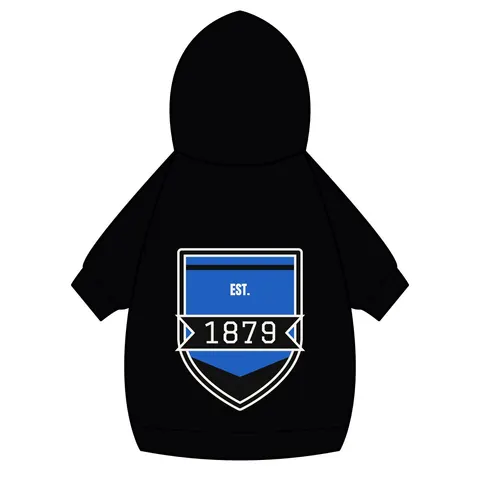 Livingstone 1879 Blue & Black Pet Hoodie — back_dtf view