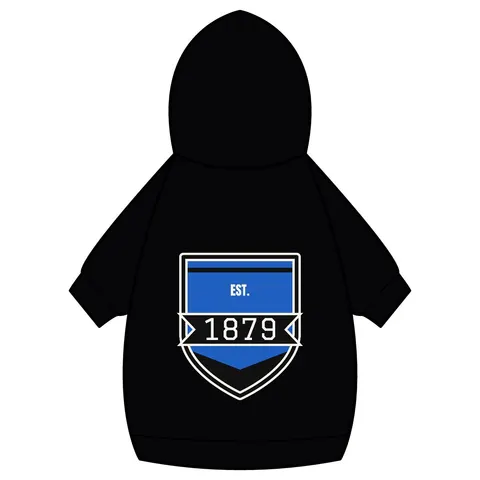 Livingstone 1879 Blue & Black Pet Hoodie — back_dtf view