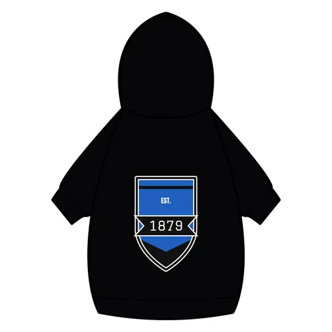 Livingstone 1879 Blue & Black Pet Hoodie — back_dtf view