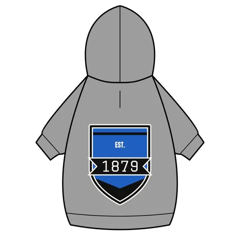 Livingstone 1879 Blue & Black Pet Hoodie — back_dtf view