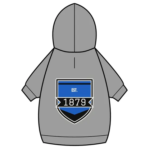 Livingstone 1879 Blue & Black Pet Hoodie — back_dtf view