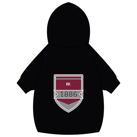 UMES 1886 Maroon & Grey Pet Hoodie — back_dtf view
