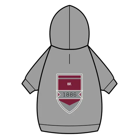 UMES 1886 Maroon & Grey Pet Hoodie — back_dtf view