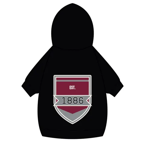 UMES 1886 Maroon & Grey Pet Hoodie — back_dtf view