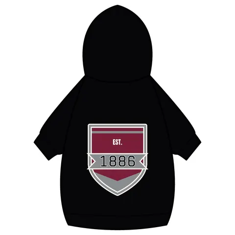 UMES 1886 Maroon & Grey Pet Hoodie — back_dtf view