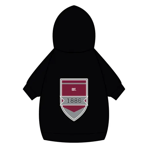 UMES 1886 Maroon & Grey Pet Hoodie — back_dtf view