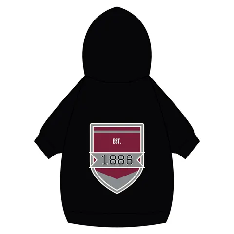 UMES 1886 Maroon & Grey Pet Hoodie — back_dtf view