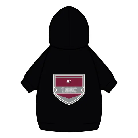 UMES 1886 Maroon & Grey Pet Hoodie — back_dtf view