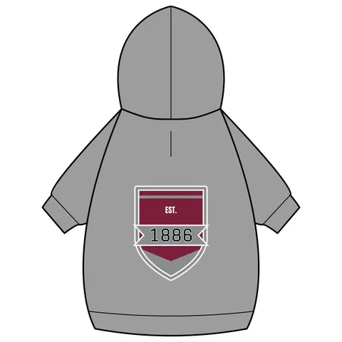UMES 1886 Maroon & Grey Pet Hoodie — back_dtf view