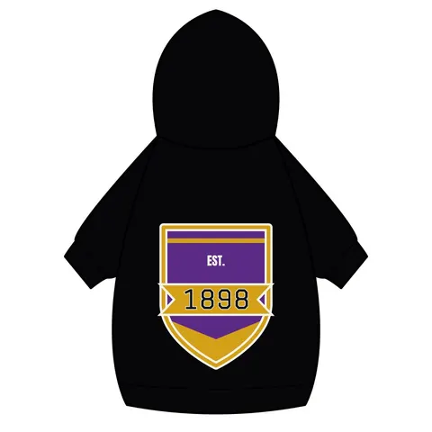 Miles 1898 Purple & Gold Pet Hoodie — back_dtf view