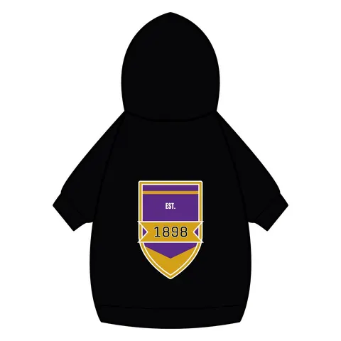 Miles 1898 Purple & Gold Pet Hoodie — back_dtf view