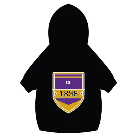 Miles 1898 Purple & Gold Pet Hoodie — back_dtf view