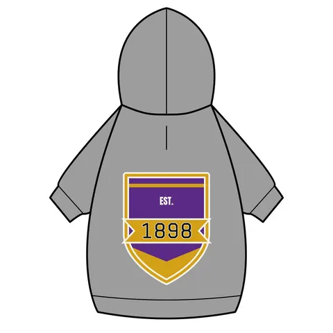 Miles 1898 Purple & Gold Pet Hoodie — back_dtf view