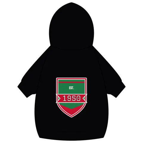 Mississippi Valley State 1950 Green & Red Pet Hoodie — back_dtf view