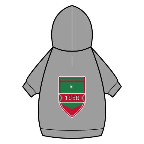 Mississippi Valley State 1950 Green & Red Pet Hoodie — back_dtf view