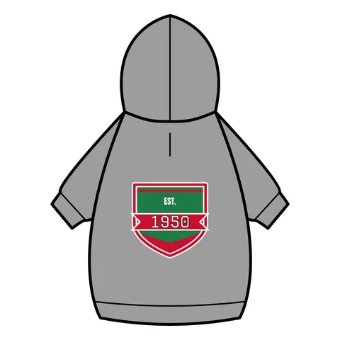Mississippi Valley State 1950 Green & Red Pet Hoodie — back_dtf view