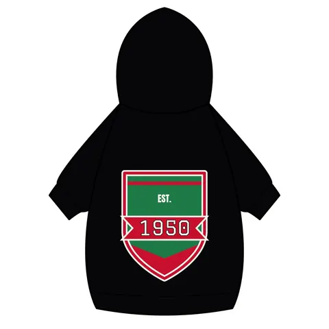 Mississippi Valley State 1950 Green & Red Pet Hoodie — back_dtf view