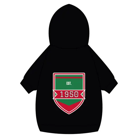 Mississippi Valley State 1950 Green & Red Pet Hoodie — back_dtf view