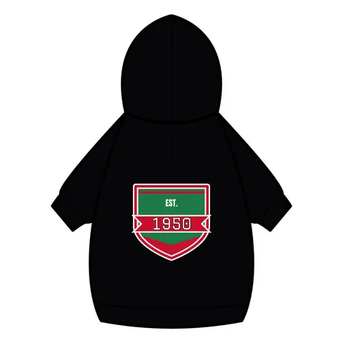 Mississippi Valley State 1950 Green & Red Pet Hoodie — back_dtf view