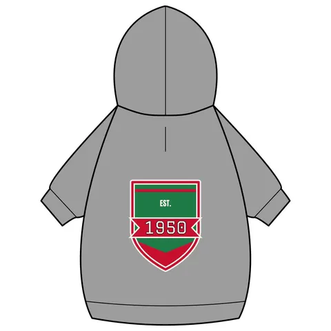 Mississippi Valley State 1950 Green & Red Pet Hoodie — back_dtf view