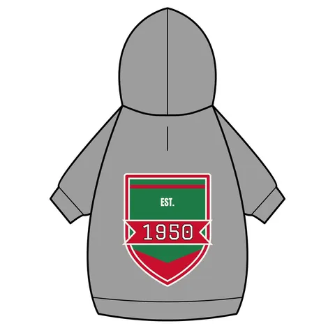 Mississippi Valley State 1950 Green & Red Pet Hoodie — back_dtf view