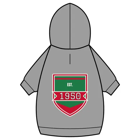 Mississippi Valley State 1950 Green & Red Pet Hoodie — back_dtf view