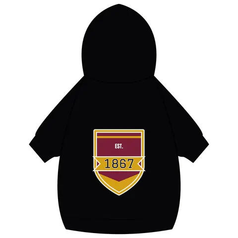Morehouse 1867 Maroon & Gold Classic Pet Hoodie — back_dtf view