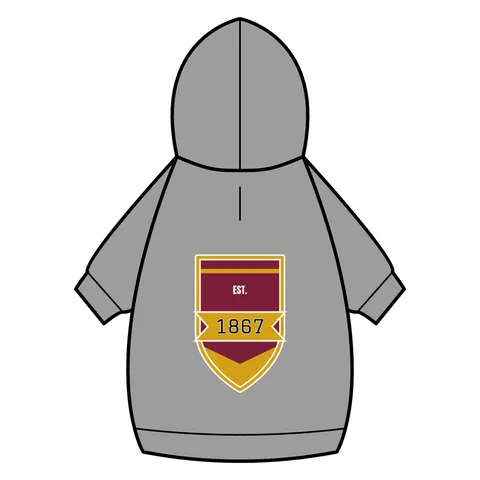 Morehouse 1867 Maroon & Gold Classic Pet Hoodie — back_dtf view