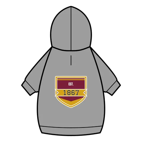 Morehouse 1867 Maroon & Gold Classic Pet Hoodie — back_dtf view