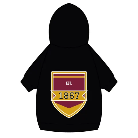 Morehouse 1867 Maroon & Gold Classic Pet Hoodie — back_dtf view