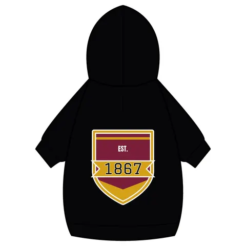 Morehouse 1867 Maroon & Gold Classic Pet Hoodie — back_dtf view