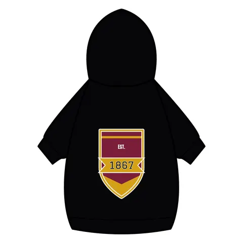 Morehouse 1867 Maroon & Gold Classic Pet Hoodie — back_dtf view
