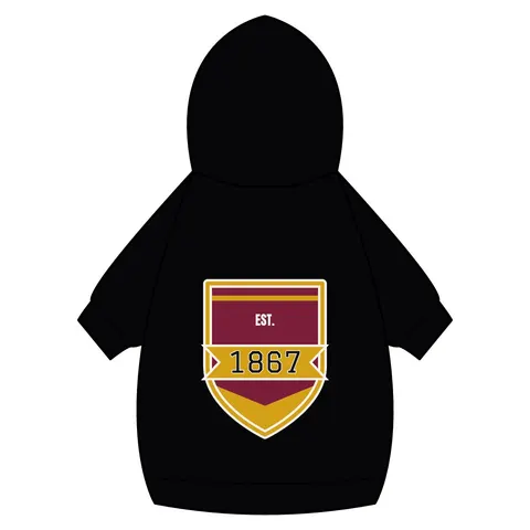 Morehouse 1867 Maroon & Gold Classic Pet Hoodie — back_dtf view