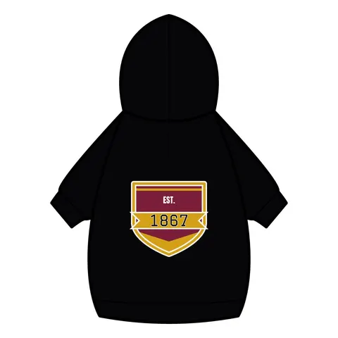 Morehouse 1867 Maroon & Gold Classic Pet Hoodie — back_dtf view