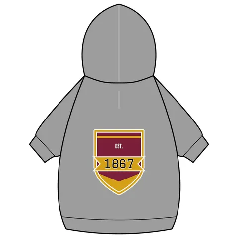 Morehouse 1867 Maroon & Gold Classic Pet Hoodie — back_dtf view