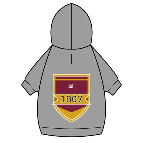 Morehouse 1867 Maroon & Gold Classic Pet Hoodie — back_dtf view