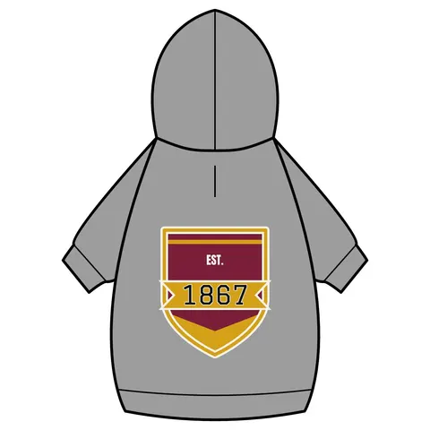 Morehouse 1867 Maroon & Gold Classic Pet Hoodie — back_dtf view