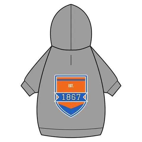 Morgan State 1867 Orange & Royal Pet Hoodie — back_dtf view