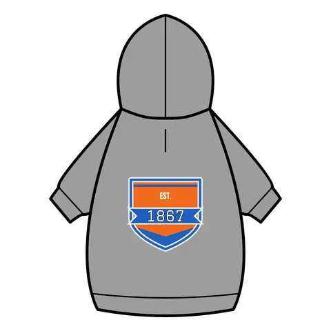 Morgan State 1867 Orange & Royal Pet Hoodie — back_dtf view