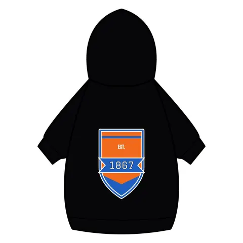 Morgan State 1867 Orange & Royal Pet Hoodie — back_dtf view