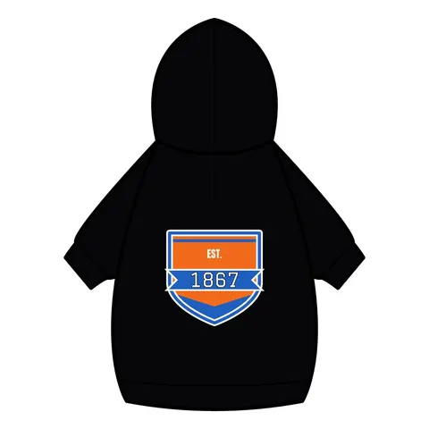 Morgan State 1867 Orange & Royal Pet Hoodie — back_dtf view