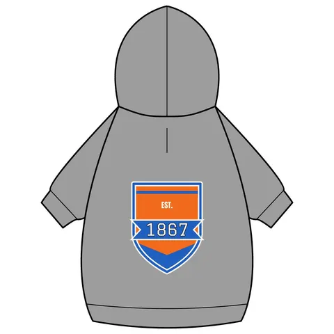 Morgan State 1867 Orange & Royal Pet Hoodie — back_dtf view