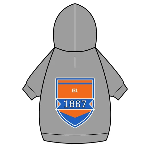 Morgan State 1867 Orange & Royal Pet Hoodie — back_dtf view