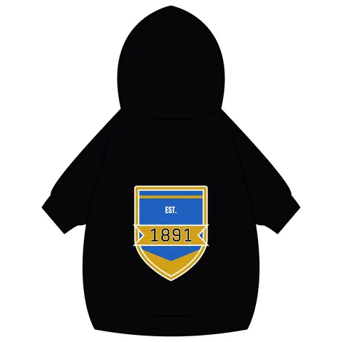 NC A&T 1891 Blue & Gold Tech Pattern Pet Hoodie — back_dtf view