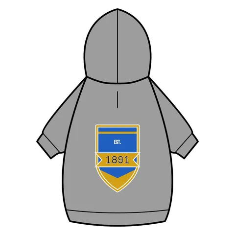 NC A&T 1891 Blue & Gold Tech Pattern Pet Hoodie — back_dtf view